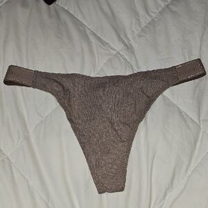 Victoria's Secret PINK Nwts Thong Underwear!! Sz Medium, Brown And Gold Shimmer!